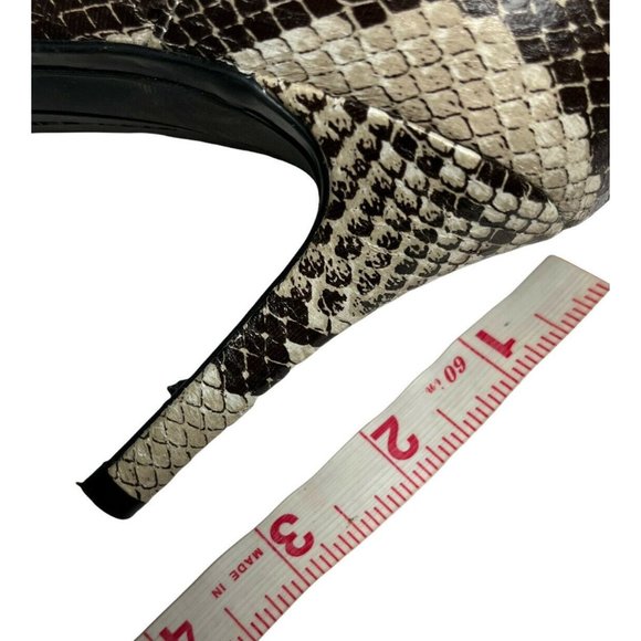 Marc Fisher Heels Joey Peep Toe Snakeskin D'Orsay Pumps Size 8 - Picture 4 of 9